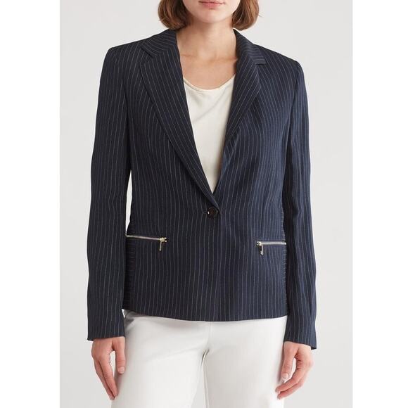 Boss Jackets & Blazers - NWT Boss Women’s 12 Jocalua Pinstripe Blazer Navy Academia Preppy Office Career